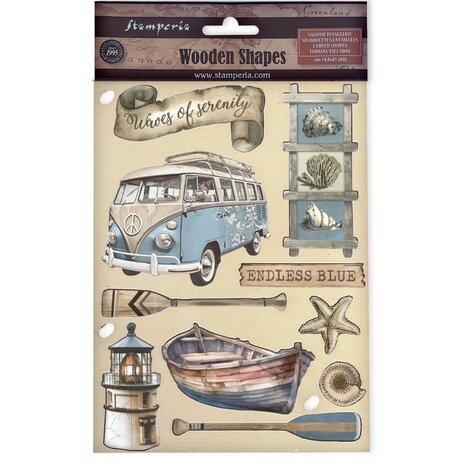 Stamperia Silent Sea Wooden Shapes A5 Endless Blue (KLSP182) Stamperia Silent Sea Wooden Shapes A5 Endless Blue (KLSP182)