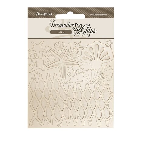 Stamperia Silent Sea Decorative Chips Sheels and Net (SCB262) Stamperia Silent Sea Decorative Chips Sheels and Net (SCB262)