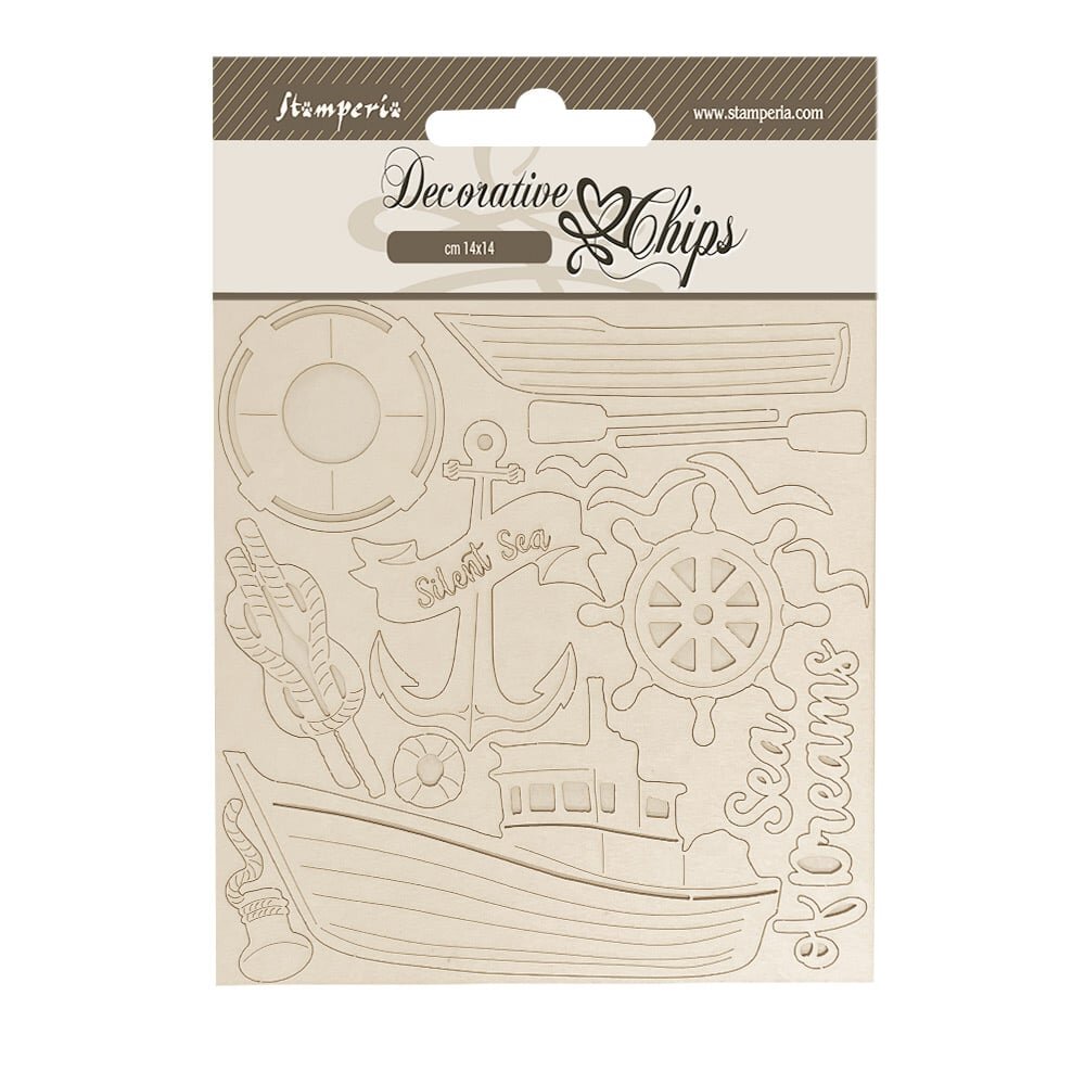 Stamperia Silent Sea Decorative Chips Boat (SCB263)