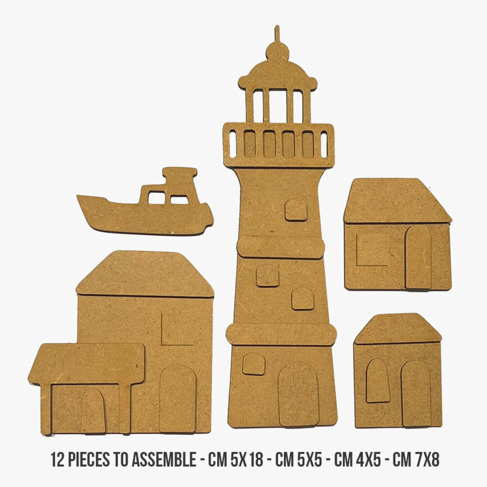 Stamperia Silent Sea Village MDF Crafty Shapes Blanks Lighthouse (KLSM49)