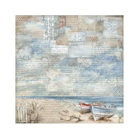 Stamperia Silent Sea 12x12 Inch Fabric Sheet (SBPLT45) Stamperia Silent Sea 12x12 Inch Fabric Sheet (SBPLT45)