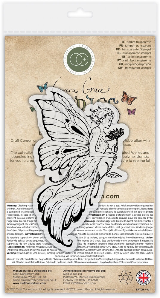 Craft Consortium Fairies A6 Clear Stamp Flower (CCLGSTMP003)