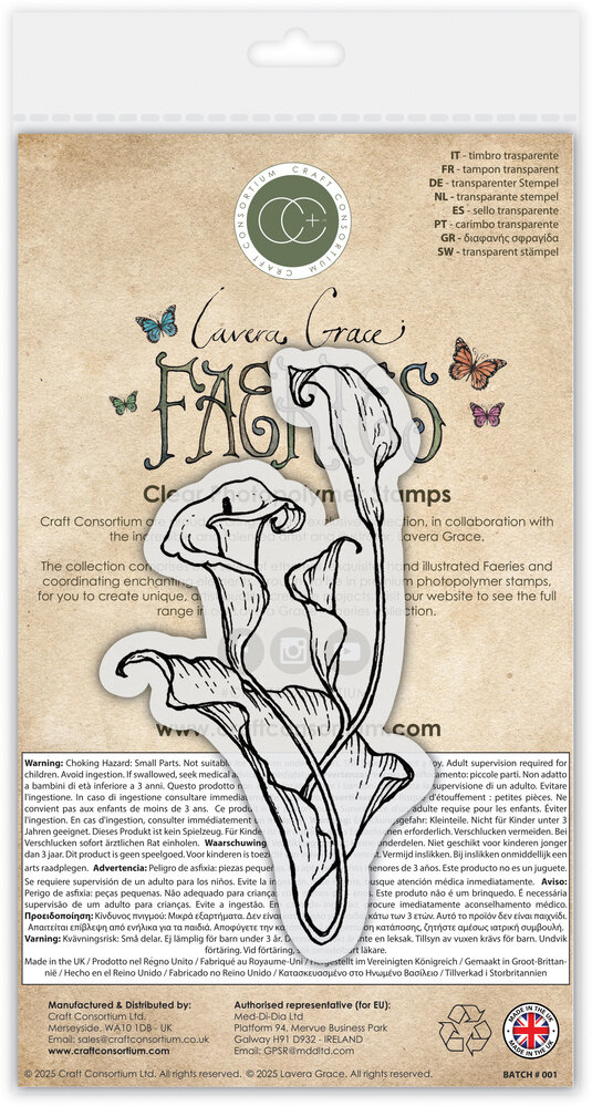 Craft Consortium Fairies A6 Clear Stamp Arumlillies (CCLGSTMP011) Craft Consortium Fairies A6 Clear Stamp Arumlillies (CCLGSTMP011)