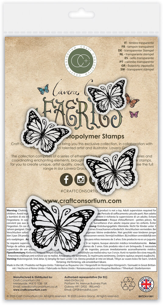 Craft Consortium Fairies A6 Clear Stamp Butterflies (CCLGSTMP016)