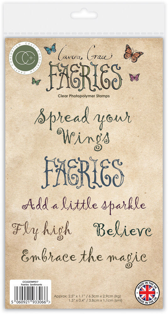 Craft Consortium Fairies A6 Clear Stamp Sentiments (CCLGSTMP017)