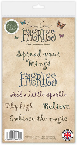 Craft Consortium Fairies A6 Clear Stamp Sentiments (CCLGSTMP017)