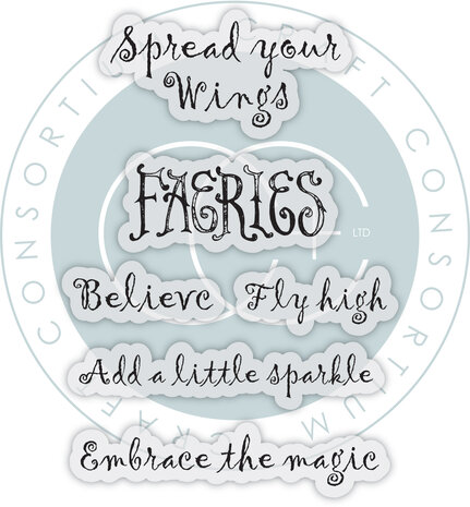 Craft Consortium Fairies A6 Clear Stamp Sentiments (CCLGSTMP017)