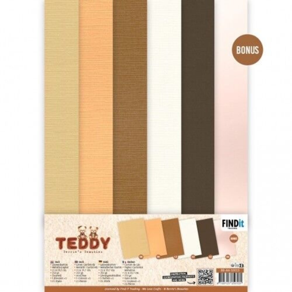 Berrie's Beauties Teddy A4 Linen Cardstock Pack (BB-A4-10013) Berrie's Beauties Teddy A4 Linen Cardstock Pack (BB-A4-10013)