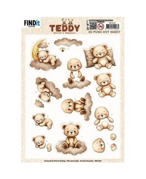 Berrie's Beauties Teddy 3D Push Out Clouds (SB11015)