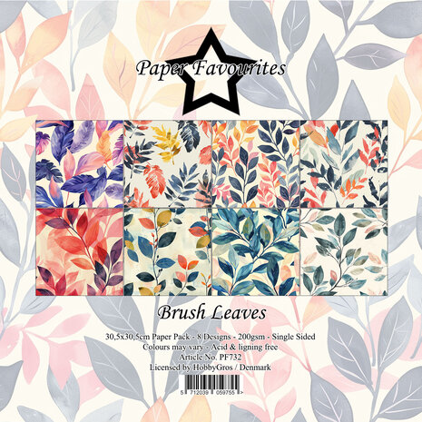 Paper Favourites Brush Leaves 12x12 Inch Paper Pad (PF732) Paper Favourites Brush Leaves 12x12 Inch Paper Pad (PF732)