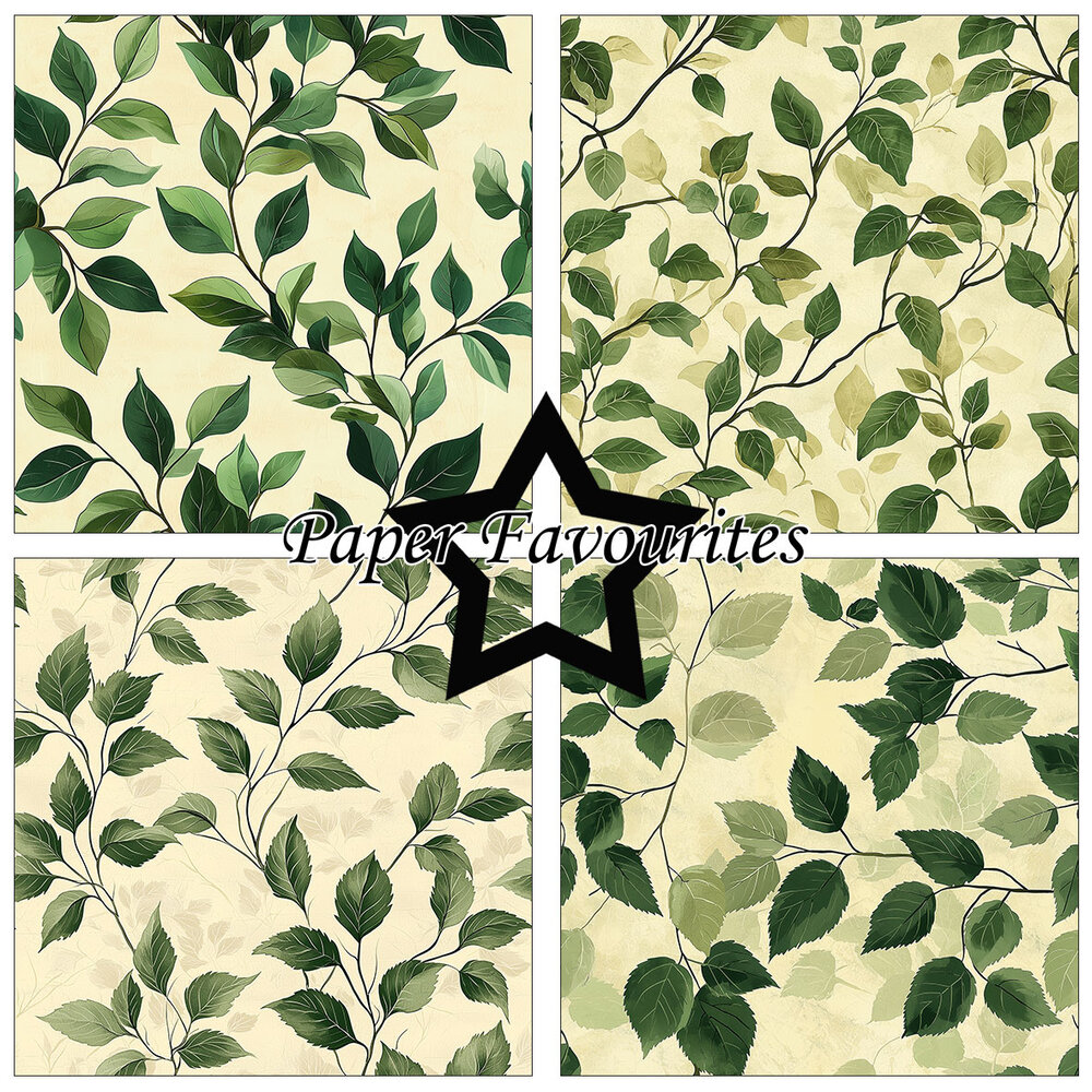 Paper Favourites Green Leaves 12x12 Inch Paper Pad (PF734) Paper Favourites Green Leaves 12x12 Inch Paper Pad (PF734)