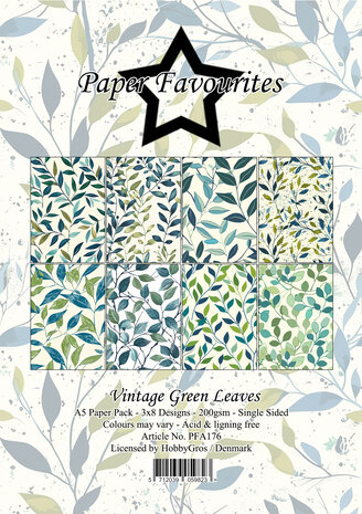 Paper Favourites Vintage Green Leaves A5 Paper Pad (PFA176) Paper Favourites Vintage Green Leaves A5 Paper Pad (PFA176)