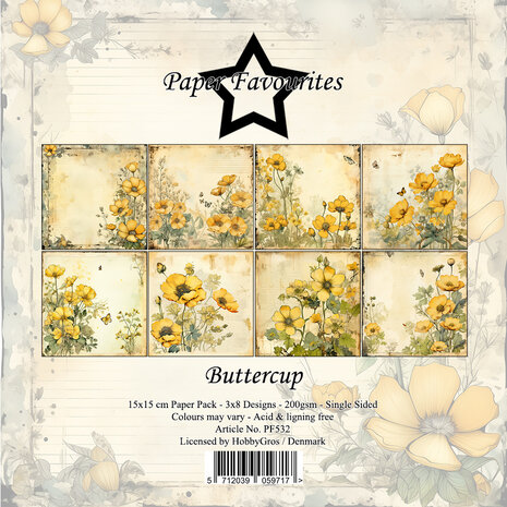 Paper Favourites Buttercup 6x6 Inch Paper Pad (PF532) Paper Favourites Buttercup 6x6 Inch Paper Pad (PF532)