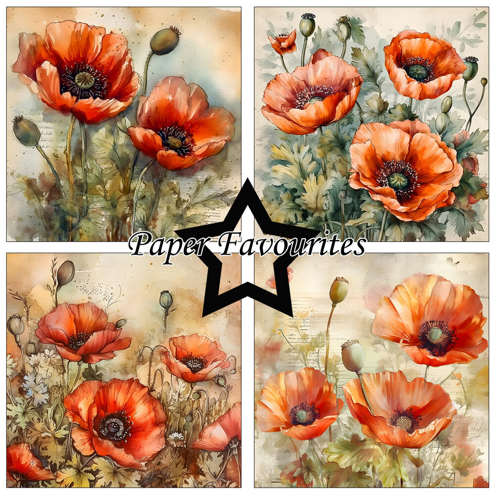 Paper Favourites Poppy 6x6 Inch Paper Pad (PF533) Paper Favourites Poppy 6x6 Inch Paper Pad (PF533)