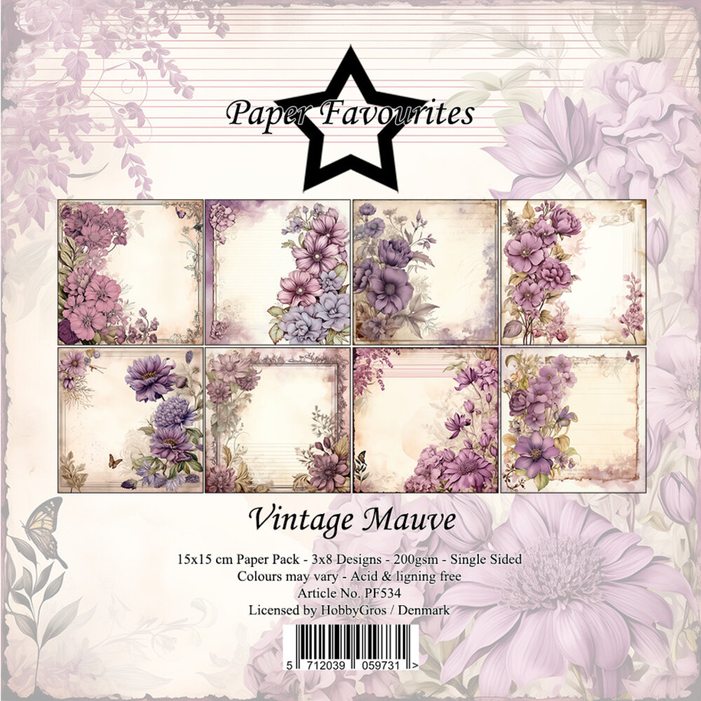 Paper Favourites Vintage Mauve 6x6 Inch Paper Pad (PF534)