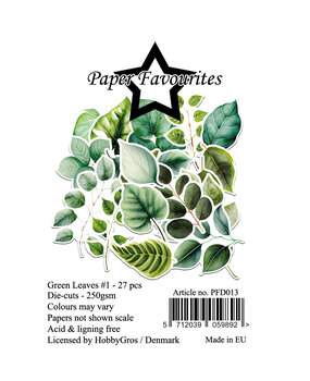 Paper Favourites Die-Cuts Green Leaves #1 (PFD013)