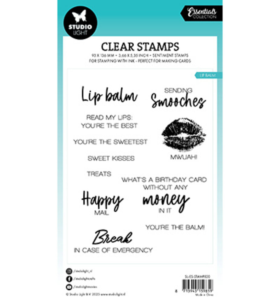 Studio Light Essentials Clear Stamps Lip Balm (SL-ES-STAMP820) Studio Light Essentials Clear Stamps Lip Balm (SL-ES-STAMP820)