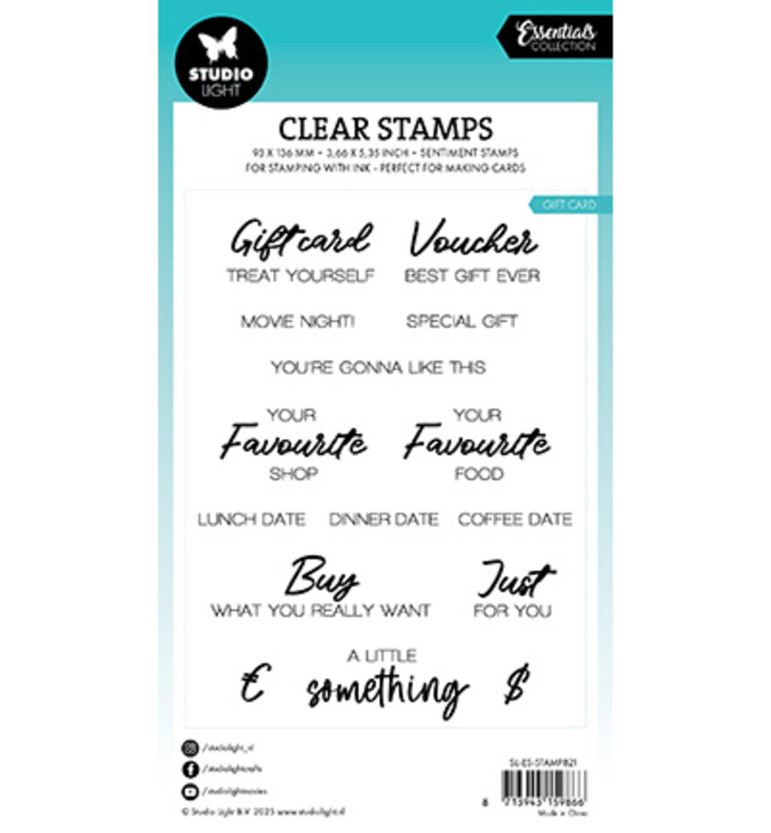 Studio Light Essentials Clear Stamps Gift Card (SL-ES-STAMP821 ...