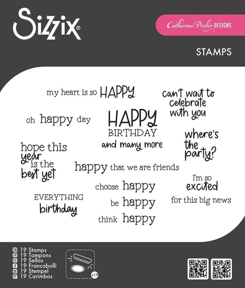 Sizzix Catherine Pooler Clear Stamps Happy Everything Sentiment (666827) Sizzix Catherine Pooler Clear Stamps Happy Everything Sentiment (666827)