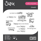 Sizzix Catherine Pooler Clear Stamps Happy Everything Sentiment (666827)