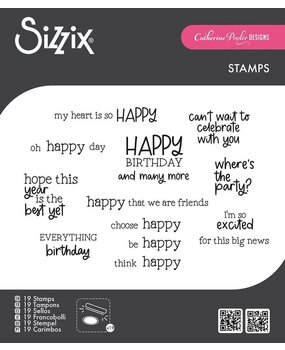 Sizzix Catherine Pooler Clear Stamps Happy Everything Sentiment (666827) Sizzix Catherine Pooler Clear Stamps Happy Everything Sentiment (666827)