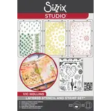 Sizzix Studio Vic Hollins Stencil & Stamp Western (666854)