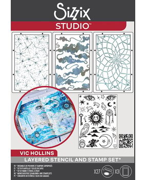Sizzix Studio Vic Hollins Stencil & Stamp Dreamscape (666855)