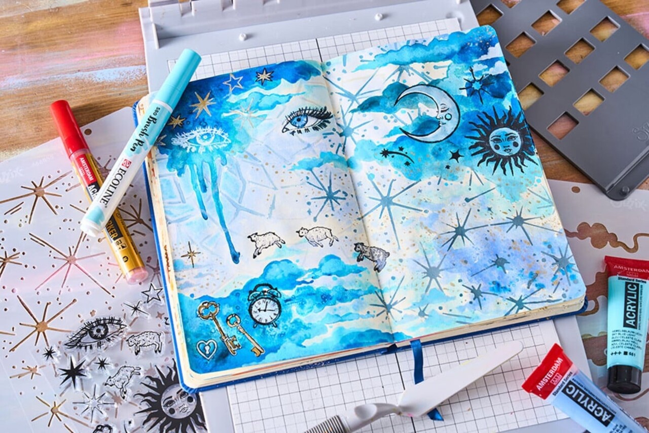 Sizzix Studio Vic Hollins Stencil & Stamp Dreamscape (666855)