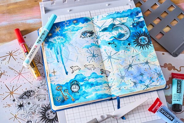 Sizzix Studio Vic Hollins Stencil & Stamp Dreamscape (666855)