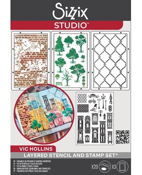 Sizzix Studio Vic Hollins Stencil & Stamp City Life (666856) Sizzix Studio Vic Hollins Stencil & Stamp City Life (666856)