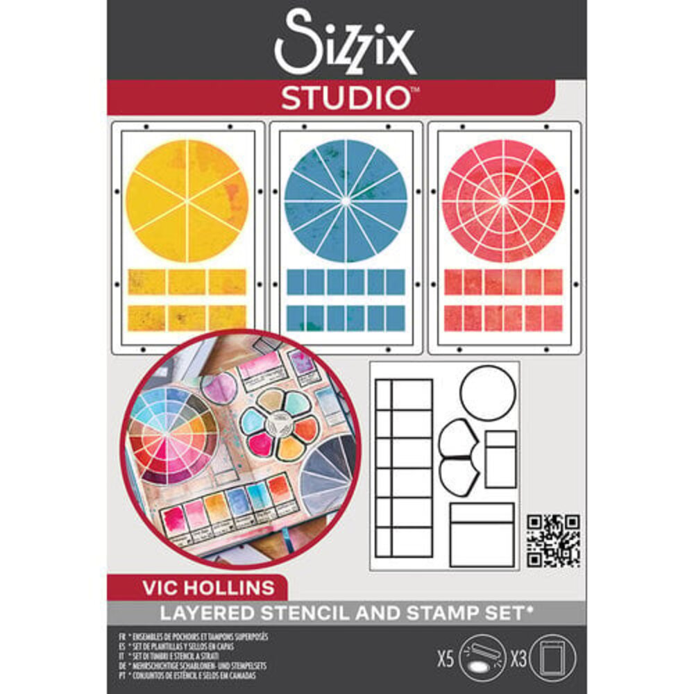 Sizzix Studio Vic Hollins Stencil & Stamp Artist Tools (666762)
