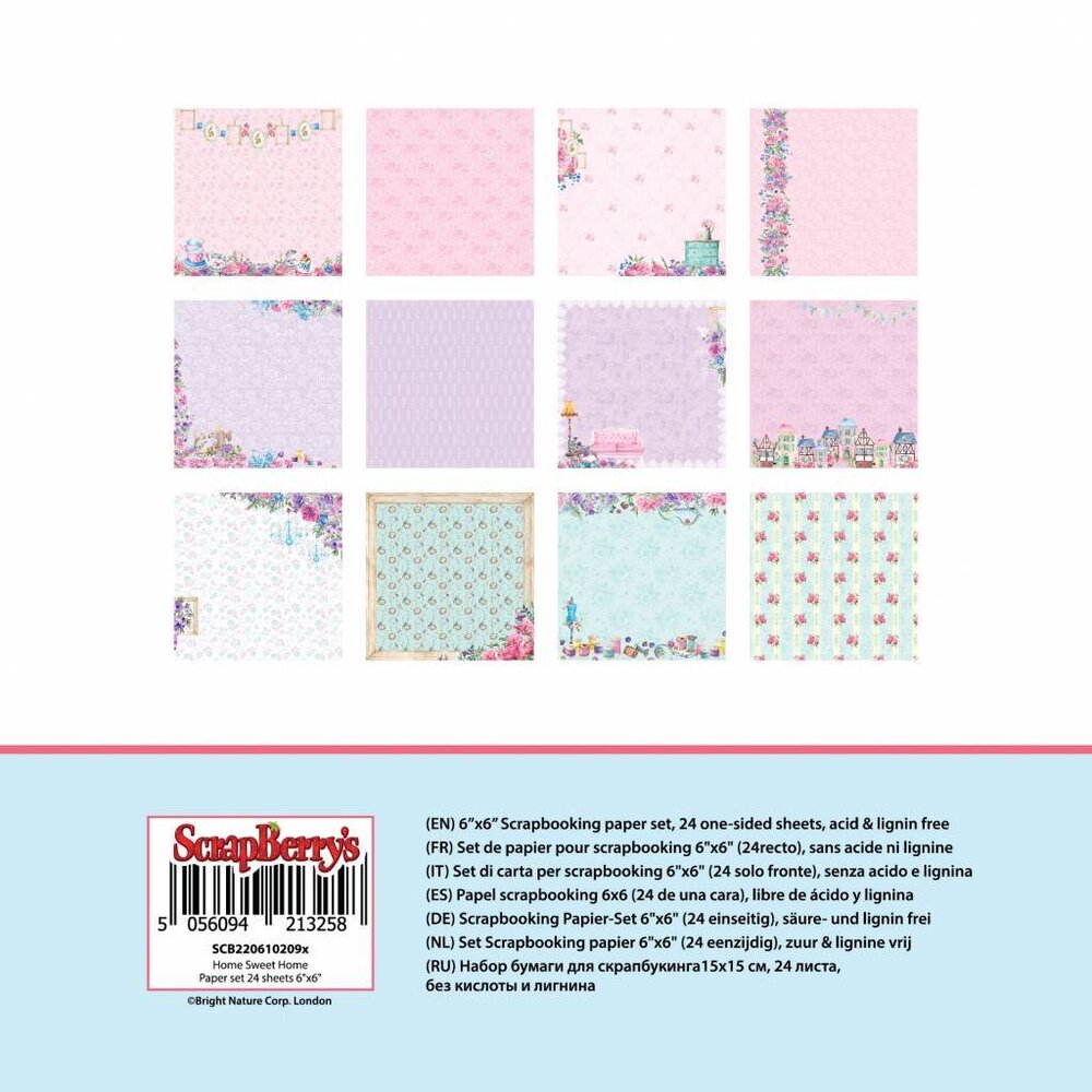ScrapBerry's Home Sweet Home 6x6 Inch Paper Pack ScrapBerry's Home Sweet Home 6x6 Inch Paper Pack