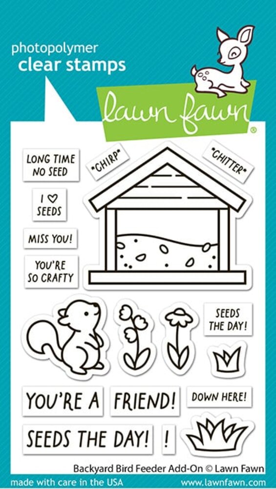Lawn Fawn Backyard Bird Feeder Add-On Clear Stamps (LF3710) Lawn Fawn Backyard Bird Feeder Add-On Clear Stamps (LF3710)