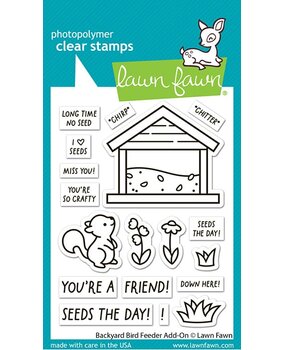 Lawn Fawn Backyard Bird Feeder Add-On Clear Stamps (LF3710) Lawn Fawn Backyard Bird Feeder Add-On Clear Stamps (LF3710)