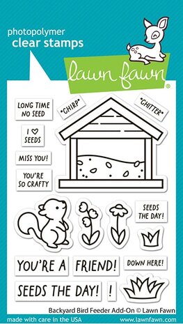 Lawn Fawn Backyard Bird Feeder Add-On Clear Stamps (LF3710) Lawn Fawn Backyard Bird Feeder Add-On Clear Stamps (LF3710)