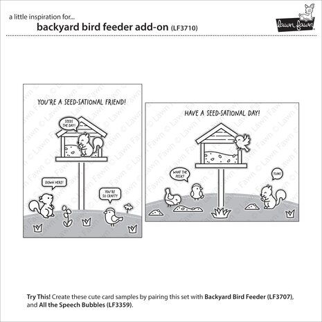 Lawn Fawn Backyard Bird Feeder Add-On Clear Stamps (LF3710) Lawn Fawn Backyard Bird Feeder Add-On Clear Stamps (LF3710)