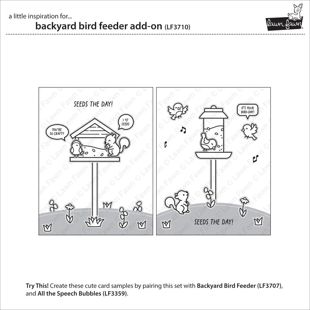 Lawn Fawn Backyard Bird Feeder Add-On Clear Stamps (LF3710) Lawn Fawn Backyard Bird Feeder Add-On Clear Stamps (LF3710)