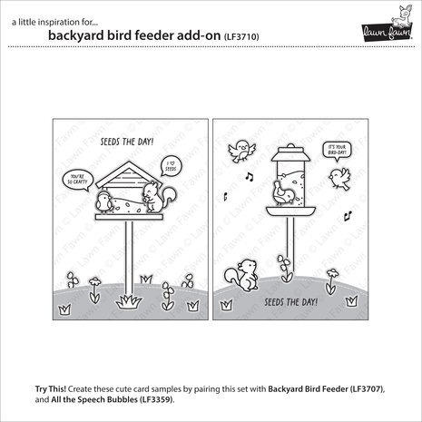 Lawn Fawn Backyard Bird Feeder Add-On Clear Stamps (LF3710) Lawn Fawn Backyard Bird Feeder Add-On Clear Stamps (LF3710)
