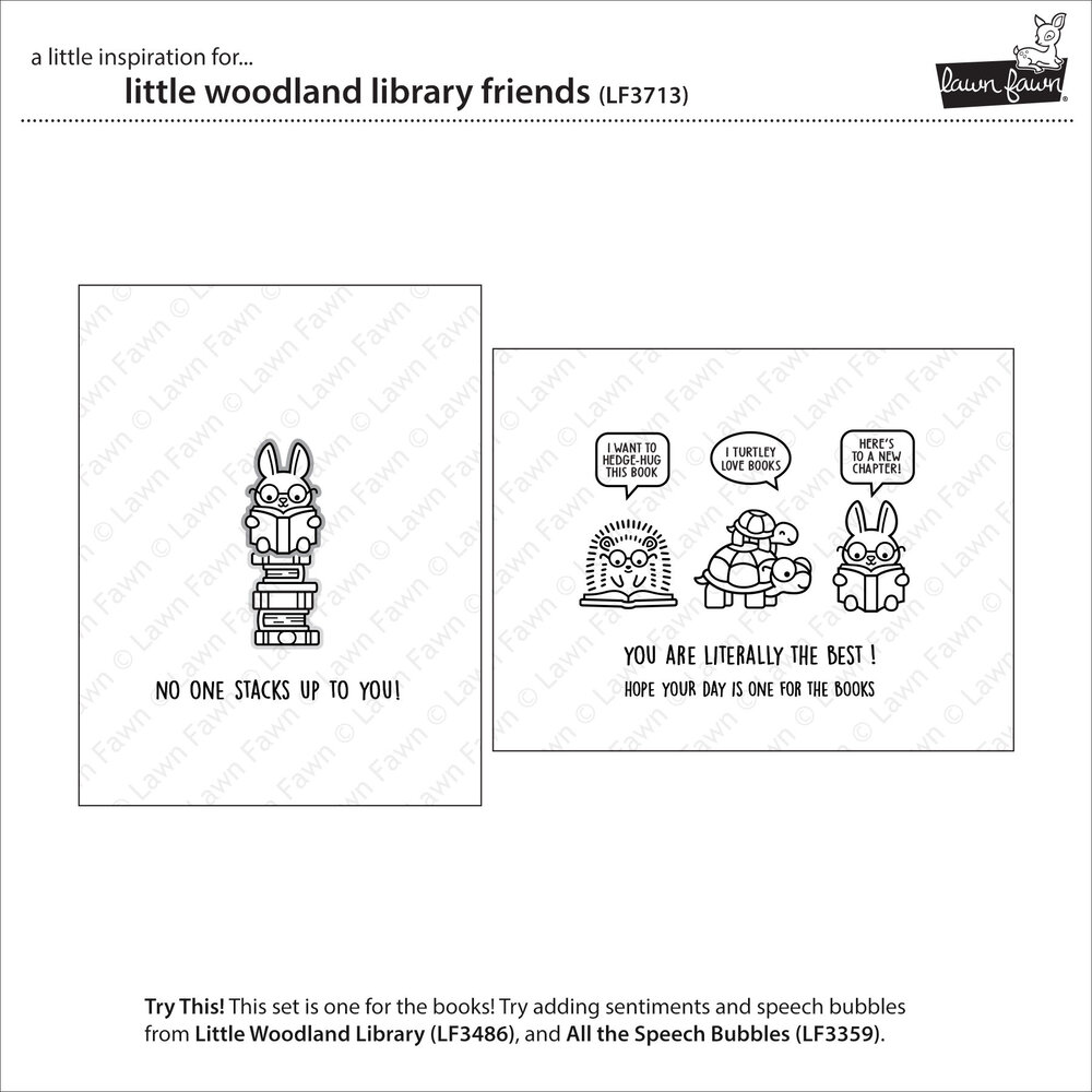 Lawn Fawn Little Woodland Library Friends Clear Stamps (LF3713)