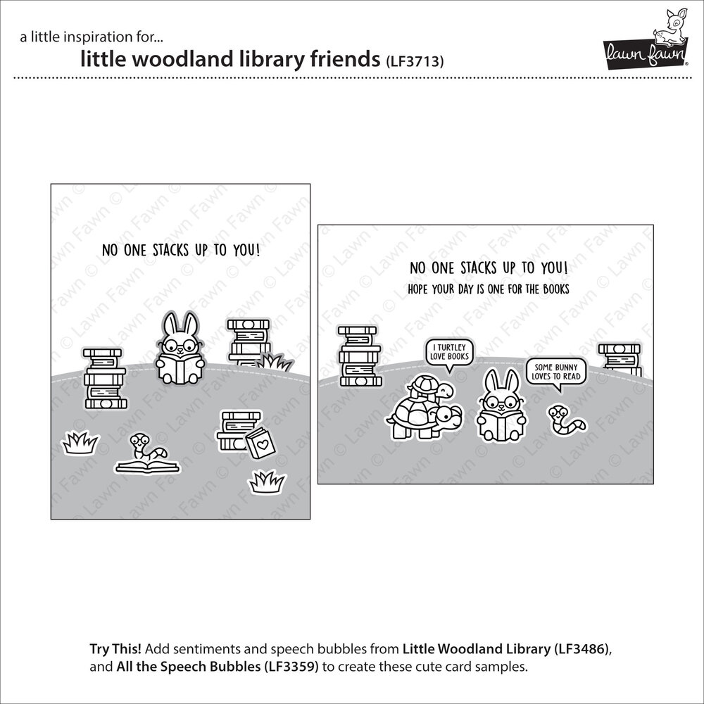 Lawn Fawn Little Woodland Library Friends Clear Stamps (LF3713)