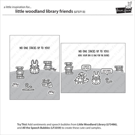Lawn Fawn Little Woodland Library Friends Clear Stamps (LF3713)
