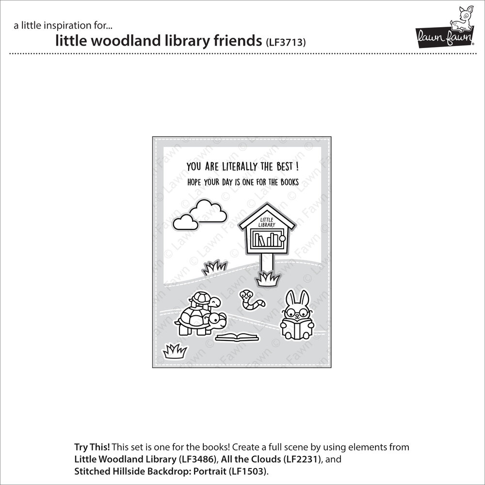 Lawn Fawn Little Woodland Library Friends Clear Stamps (LF3713)
