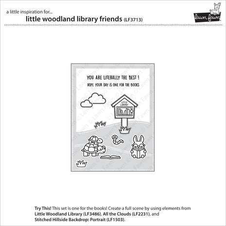 Lawn Fawn Little Woodland Library Friends Clear Stamps (LF3713)