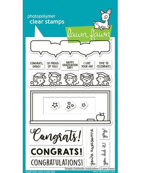 Lawn Fawn Simply Celebrate Graduation Clear Stamps (LF3716)