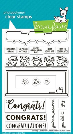 Lawn Fawn Simply Celebrate Graduation Clear Stamps (LF3716)