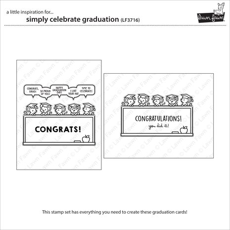 Lawn Fawn Simply Celebrate Graduation Clear Stamps (LF3716)