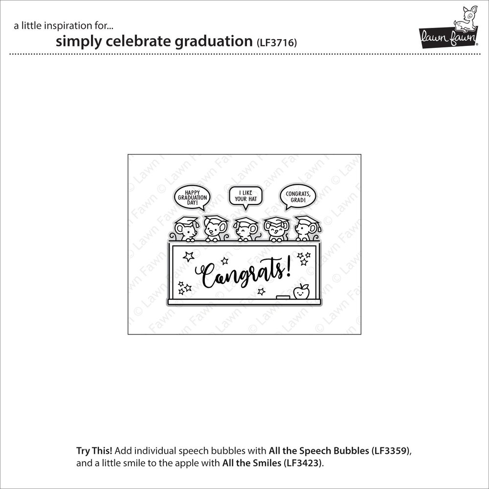 Lawn Fawn Simply Celebrate Graduation Clear Stamps (LF3716)