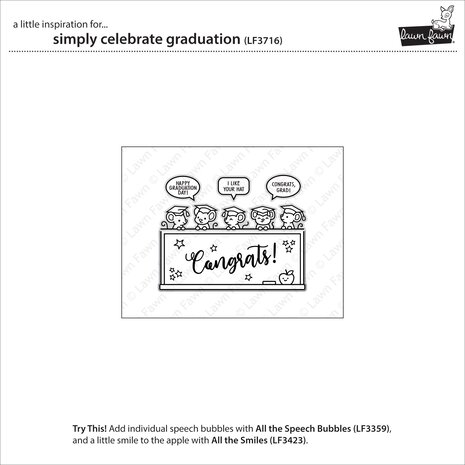 Lawn Fawn Simply Celebrate Graduation Clear Stamps (LF3716)