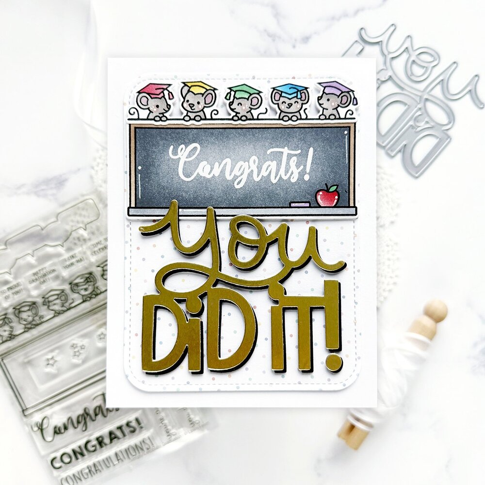 Lawn Fawn Simply Celebrate Graduation Clear Stamps (LF3716)