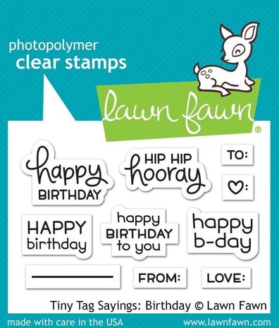 Lawn Fawn Tiny Tag Sayings: Birthday Clear Stamps (LF1421) Lawn Fawn Tiny Tag Sayings: Birthday Clear Stamps (LF1421)